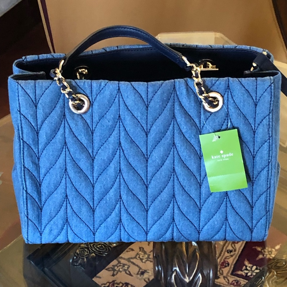 NWT Kate spade denim quilted Meena handbag - Picture 4 of 5